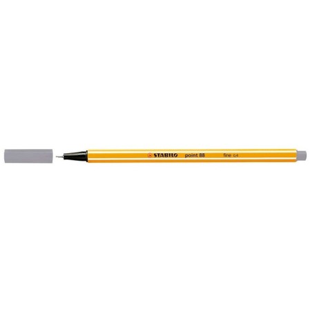 Stabilo Point 88 Rotulador de Punta Fina de Fibra - Trazo de 0.4 mm - Tinta con Base de Agua - Color Gris Oscuro