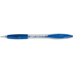 Bic Atlantis Classic Boligrafo Retractil - Punta de 1mm - Cuerpo Transparente con Grip - Color Azul