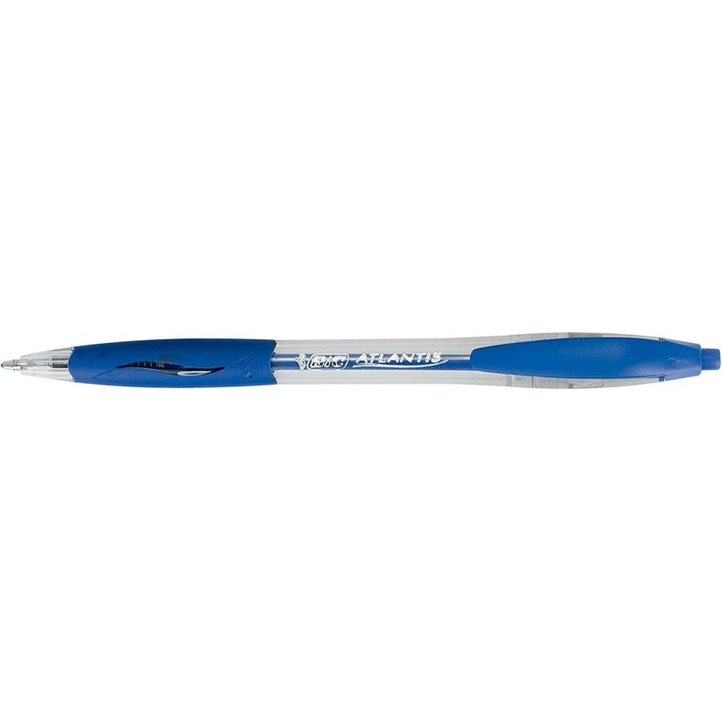 Penna a sfera retrattile Bic Atlantis Classic - Punta da 1 mm - Corpo trasparente con impugnatura - Colore blu 12pz 12pz Penna a sfera retrattile Bic Atlantis Classic - Punta da 1 mm - Corpo trasparente con impugnatura - Colore blu 12pz 12pz