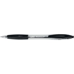 Penna a sfera retrattile Bic Atlantis Classic - Punta da 1 mm - Corpo trasparente con impugnatura - Colore nero 12pz 12pz