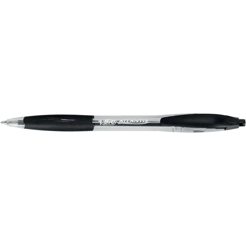 Bic Atlantis Classic Boligrafo Retractil - Punta de 1mm - Cuerpo Transparente con Grip - Color Negro Bic Atlantis Classic Boligrafo Retractil - Punta de 1mm - Cuerpo Transparente con Grip - Color Negro