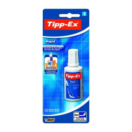 Tipp-Ex Rapid Liquido Corrector 20ml - Formula de Secado Rapido - Aplicador de Espuma (Blister)