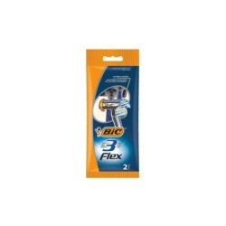 Bic Flex 3 Pack de 2 Maquinillas de Afeitar Desechables de 3 Hojas - Cabezal Pivotante - Tira Lubricante con Aloe Vera