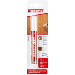 Edding 8900 Pennarello permanente per mobili - Punta rotonda 1,5-2 mm - Resistente alla luce - Asciugatura rapida - Colore noce 