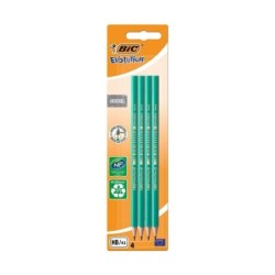 Bic Evolution Confezione da 4 Matite in Grafite Esagonali - Mina HB ultraresistente - Senza Legno - Non si scheggia