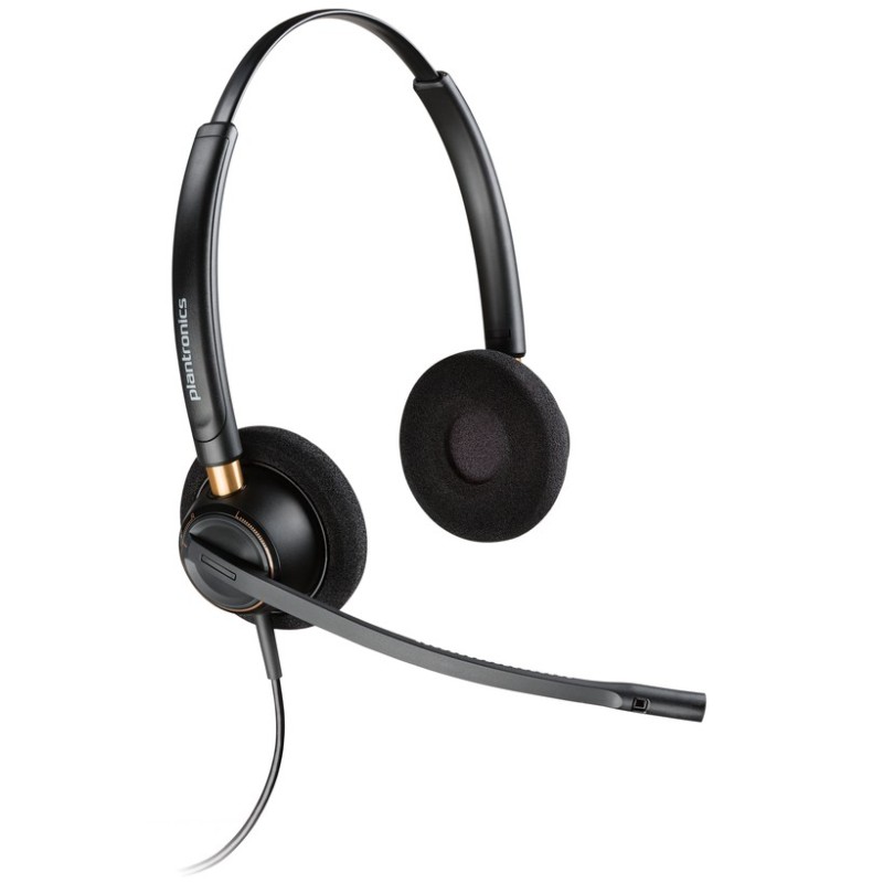 Cuffie Plantronics EncorePro 520 con microfono - Cancellazione del rumore - Cuscinetti auricolari imbottiti - Colore nero Cuffie Plantronics EncorePro 520 con microfono - Cancellazione del rumore - Cuscinetti auricolari imbottiti - Colore nero