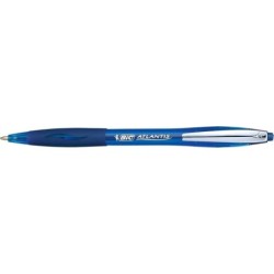Penna a sfera morbida Bic Atlantis a scomparsa con clip in metallo - Punta da 1 mm - Corpo trasparente con impugnatura - Colore 