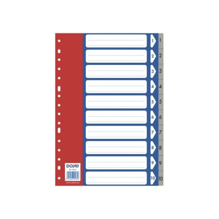 Dohe Confezione da 10 Separatori Formato Folio - Multiforo con 16 Perforazioni - Realizzati in Propilene da 120 Micron - Colore 