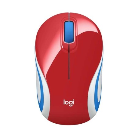Mouse wireless USB Logitech M187 1000 dpi - 3 pulsanti - Uso ambidestro - Colore rosso