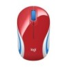 Mouse wireless USB Logitech M187 1000 dpi - 3 pulsanti - Uso ambidestro - Colore rosso