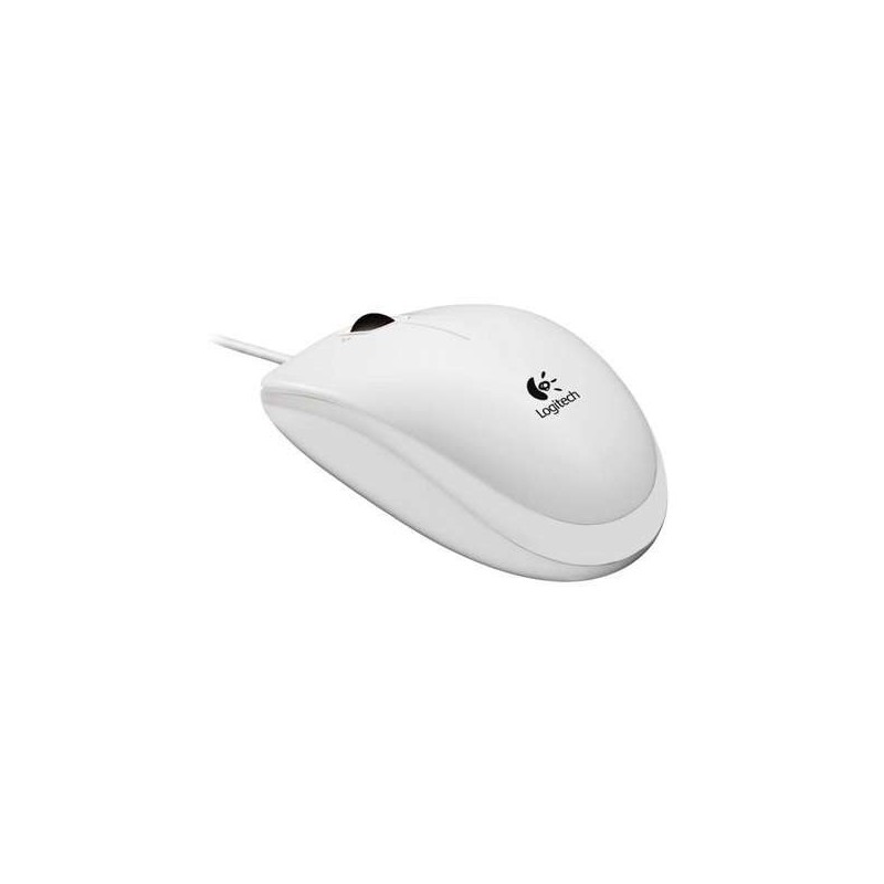 Mouse USB Logitech B100 800 dpi - 3 pulsanti - Uso ambidestro - Cavo da 1,80 m - Colore bianco Mouse USB Logitech B100 800 dpi - 3 pulsanti - Uso ambidestro - Cavo da 1,80 m - Colore bianco