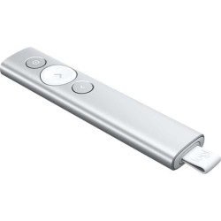 Presentatore wireless Logitech Spotlight - Raggio d'azione 30 m - Vibrazione - Colore argento