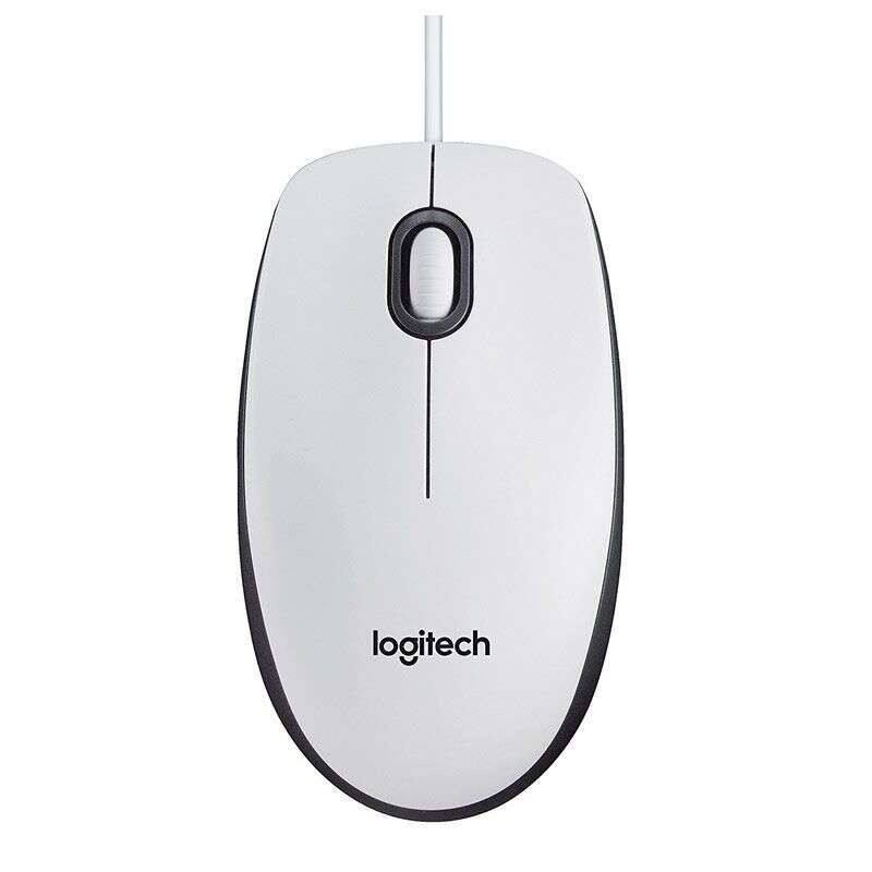 Mouse USB Logitech M100 1000 dpi - 3 pulsanti - Uso ambidestro - Cavo da 1,80 m - Colore bianco Mouse USB Logitech M100 1000 dpi - 3 pulsanti - Uso ambidestro - Cavo da 1,80 m - Colore bianco