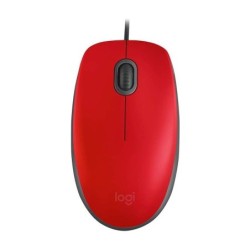 Mouse USB Logitech M110 Silent 1000 dpi - 3 pulsanti - Silenzioso - Uso ambidestro - Cavo da 1,80 m - Colore rosso