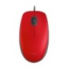 Mouse USB Logitech M110 Silent 1000 dpi - 3 pulsanti - Silenzioso - Uso ambidestro - Cavo da 1,80 m - Colore rosso