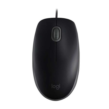 Mouse USB Logitech B110 Silent 1000 dpi - 3 pulsanti - Silenzioso - Uso ambidestro - Cavo da 1,80 m - Colore nero