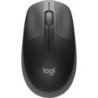 Mouse USB wireless full size Logitech M190, 1.000 dpi, 3 pulsanti, dimensioni grandi, uso ambidestro, colore nero/grigio scuro