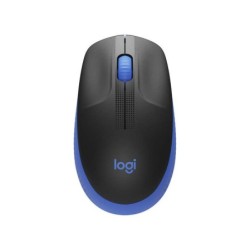 Mouse USB wireless full size Logitech M190 1.000 dpi - 3 pulsanti - Dimensioni grandi - Uso ambidestro - Colore nero/blu