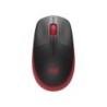 Mouse USB wireless full size Logitech M190 1000 dpi - 3 pulsanti - Dimensioni grandi - Uso ambidestro - Colore Nero/Rosso
