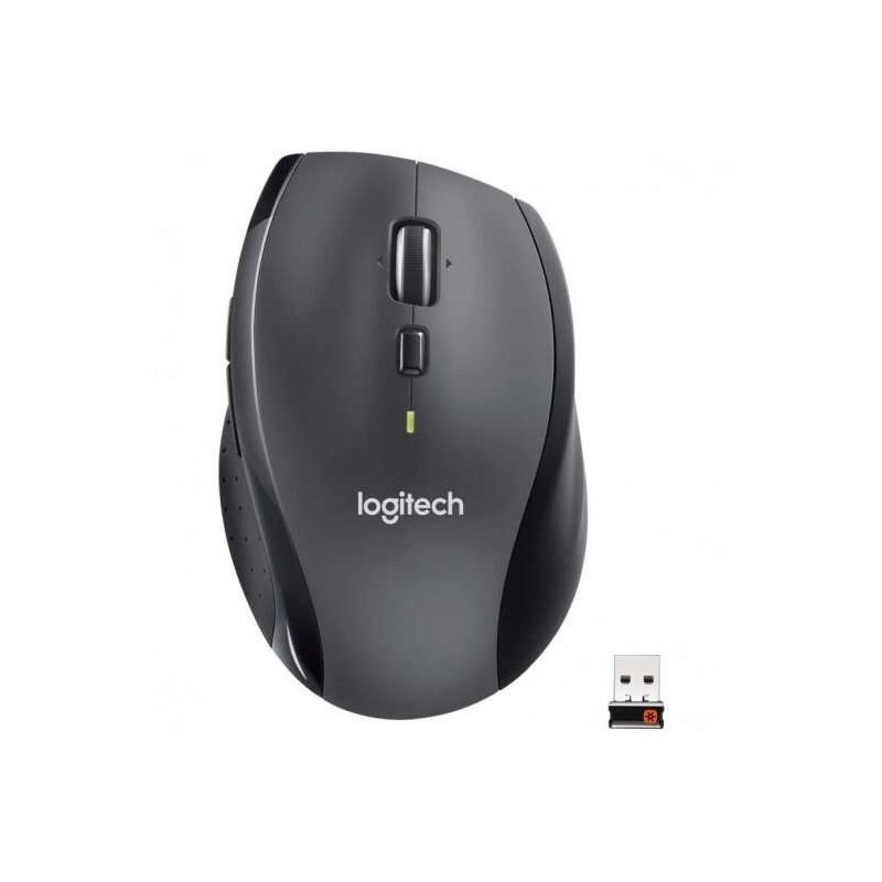 Mouse wireless USB Logitech M705 Marathon 1000 dpi - 6 pulsanti - Utilizzo per destrimani - Colore nero/grigio scuro Mouse wireless USB Logitech M705 Marathon 1000 dpi - 6 pulsanti - Utilizzo per destrimani - Colore nero/grigio scuro