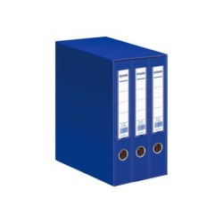 Dohe Archicolor Modulo da 3 raccoglitori a leva con Rado - Dorso stretto - Formato Folio - Cartoncino a righe - Colore blu