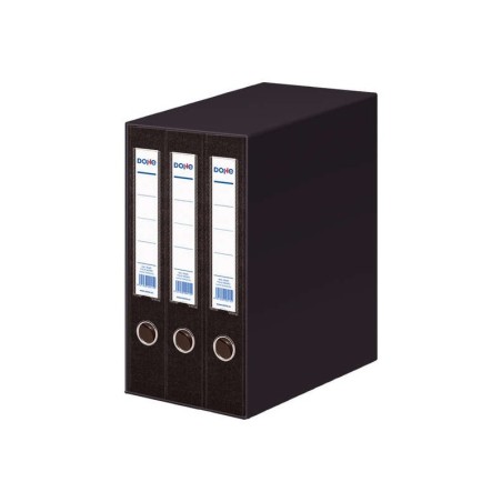 Dohe Archicolor Modulo da 3 raccoglitori a leva con Rado - Dorso stretto - Formato Folio - Cartoncino a righe - Colore nero