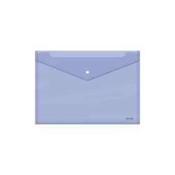 Dohe Sobre con Cierre de Broche - Tamaño Folio Plus Apaisado - Polipropileno Cristal Transparente 150 Micras - Color Morado