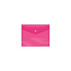 Busta Dohe con chiusura a fermaglio - Formato A5 - Polipropilene Crystal Trasparente 150 Micron - Colore Rosa
