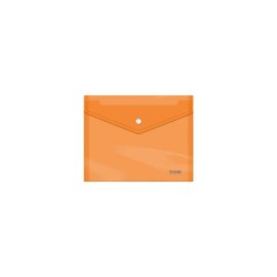 Dohe Sobre con Cierre de Broche - Tamaño A5 - Polipropileno Cristal Transparente 150 Micras - Color Naranja