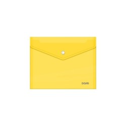 Busta Dohe con chiusura a fermaglio - Formato A5 - Polipropilene Crystal Trasparente 150 Micron - Colore Giallo