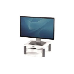 Supporto per monitor Plus Fellowes - Regolabile in 5 altezze - Cassetto portaoggetti - Fino a 36 kg - Colore grigio