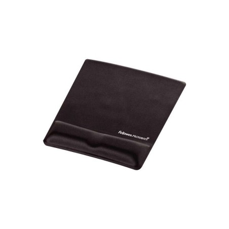 Fellowes Alfombrilla con Reposamuñecas de Espuma Canal Ergonomico - Diseñador para Evitar Dolor de Muñeca - Color Negro