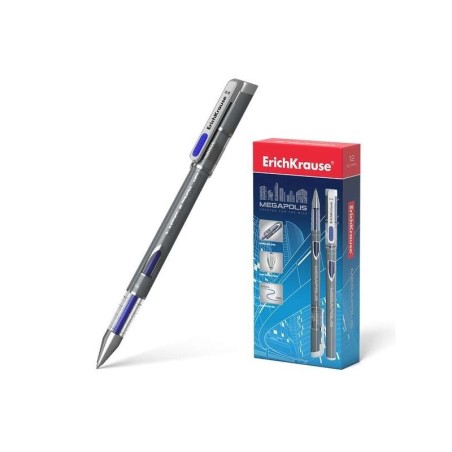 Erichkrause Megapolis Gel - Corpo rotondo opaco - Finestra di controllo dell'inchiostro - Punta da 0,5 mm - Inchiostro gel - Col