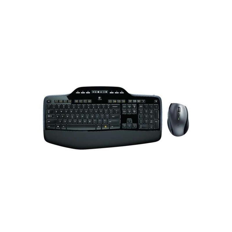 Pacchetto tastiera + mouse USB wireless Logitech MK710 con 3 pulsanti - Utilizzo per destrimani - Colore nero Pacchetto tastiera + mouse USB wireless Logitech MK710 con 3 pulsanti - Utilizzo per destrimani - Colore nero