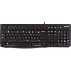 Tastiera USB Logitech K120 - Resistente agli spruzzi d'acqua - Cavo da 1,50 m - Nera