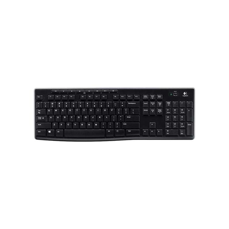Tastiera wireless USB Logitech K270 - Resistente agli schizzi - Tasti ad accesso rapido - Nera Tastiera wireless USB Logitech K270 - Resistente agli schizzi - Tasti ad accesso rapido - Nera
