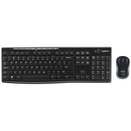 Logitech MK270 Pack Tastiera multimediale USB wireless + Mouse 1000 dpi 3 pulsanti - Uso ambidestro - Colore nero