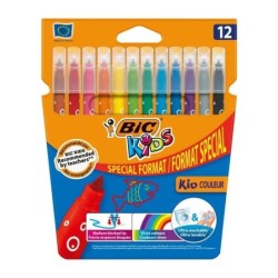 Confezione da 12 pennarelli Bic Kids Couleur - Punta Media - Lavabili - Colori Assortiti