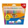 Bic Kids Couleur Pack de 36 Rotuladores - Punta Mediana - Lavable - Colores Surtidos