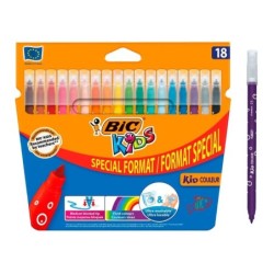 Confezione da 18 pennarelli Bic Kids Couleur - Punta Media - Lavabili - Colori Assortiti