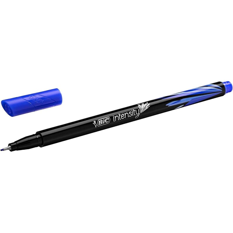 Pennarello Bic Intensity Fine da 0,8 mm, tratto da 0,4 mm, inchiostro a base d'acqua, colore blu 12pz 12pz Pennarello Bic Intensity Fine da 0,8 mm, tratto da 0,4 mm, inchiostro a base d'acqua, colore blu 12pz 12pz