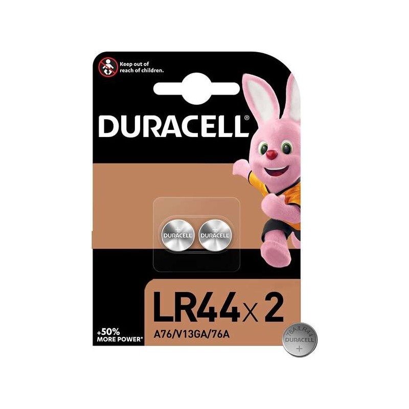 Batterie a bottone alcaline Duracell LR44 76A/A76/V13GA 1,5 V - 2 unità Batterie a bottone alcaline Duracell LR44 76A/A76/V13GA 1,5 V - 2 unità