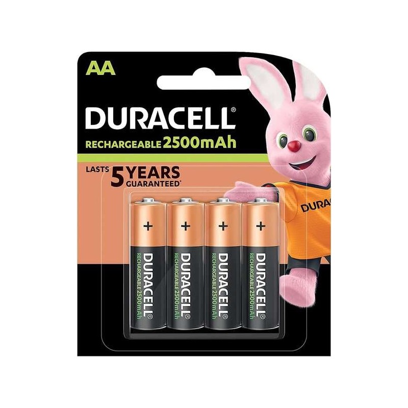 Batterie ricaricabili Duracell NiHM AA LR6 1.2V 2500mAh - Pre-caricate - (4 unità) Batterie ricaricabili Duracell NiHM AA LR6 1.2V 2500mAh - Pre-caricate - (4 unità)