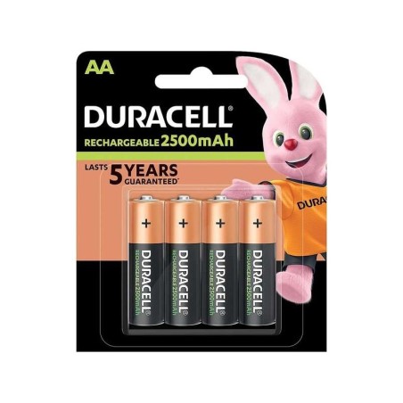 Batterie ricaricabili Duracell NiHM AA LR6 1.2V 2500mAh - Pre-caricate - (4 unità)