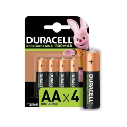 Batterie ricaricabili Duracell NiHM AA LR6 1.2V 1300mAh - Precaricate - 4 unità