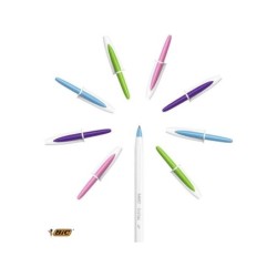Bic Cristal Up Confezione da 20 Penne Roller - Punta da 1,2 mm - Inchiostro a Base di Olio - Corpo Bianco - Colori Assortiti