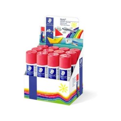 Staedtler Noris Espositore da 12 Colla Stick 40gr - Senza Solventi - Uso Scolastico - Colla Carta, Cartone, Tessuto, ecc.