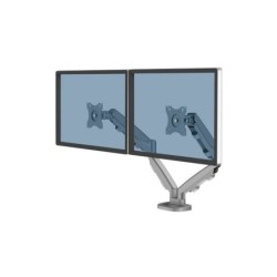 Fellowes Eppa Brazo para Monitor Doble - Hasta 39" y 8kg - Ajustable con Muelle de Gas - Color Plata