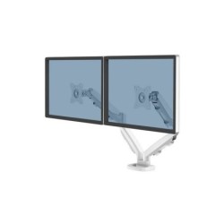 Fellowes Eppa Brazo para Monitor Doble - Hasta 39" y 8kg - Ajustable con Muelle de Gas - Color Blanco