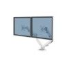 Fellowes Eppa Brazo para Monitor Doble - Hasta 39" y 8kg - Ajustable con Muelle de Gas - Color Blanco